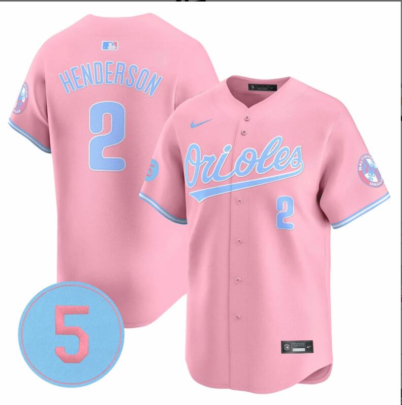 Men Baltimore Orioles #2 Henderson red 2024 Nike MLB jersey.